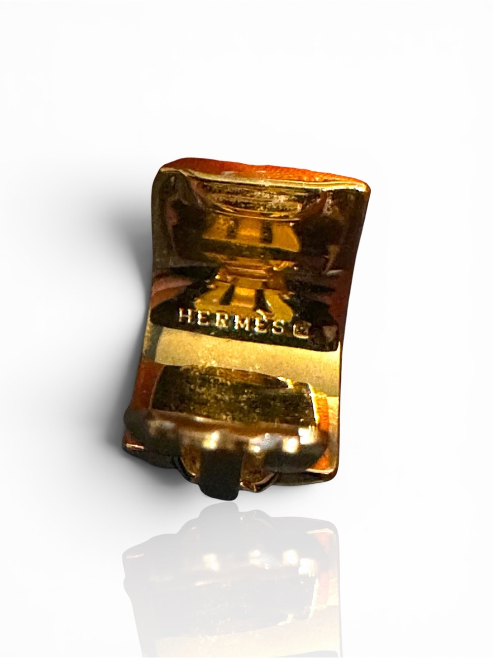 Hermès Vintage Cloisonné Enamel Clip Earrings Red Gold Plated | COA | Box - Picture 5 of 8